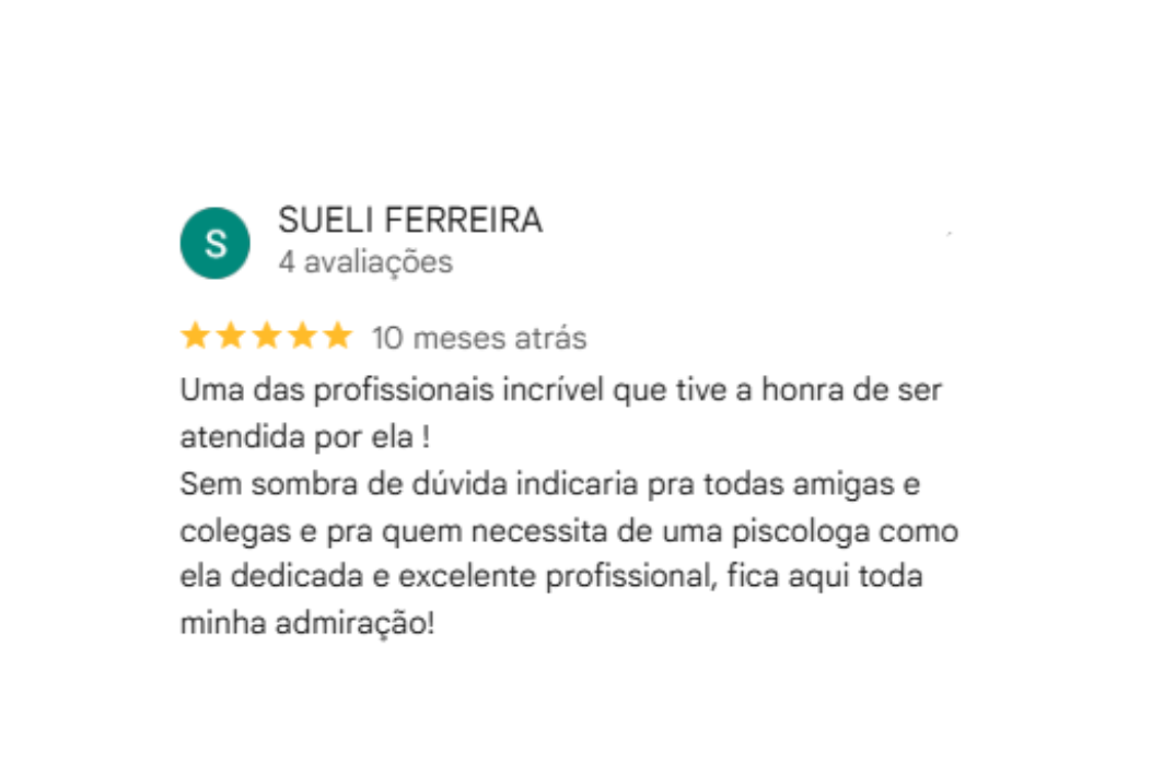 Depoimento de paciente satisfeito